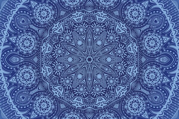 Tapeta ukrasna Mandala s čipkom u plavoj boji