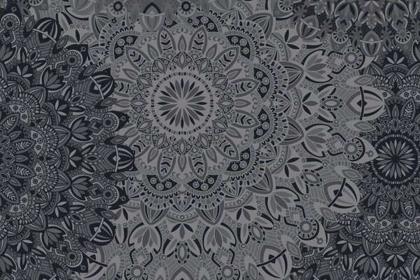 Tapeta stilska Mandala u crno-bijelom dizajnu