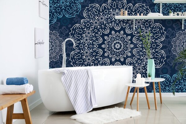 Tapeta plava Mandala s apstraktnim uzorkom