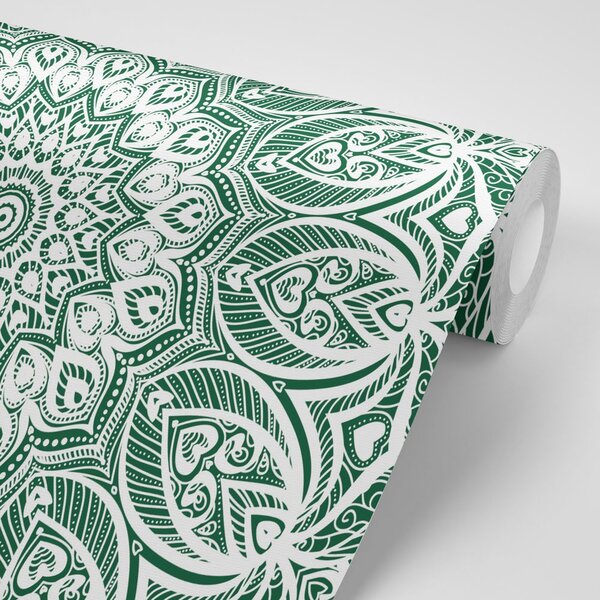 Tapeta Mandala harmonije na zelenoj pozadini