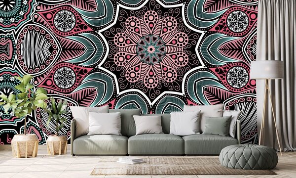 Tapeta indijska Mandala s cvjetnim uzorkom