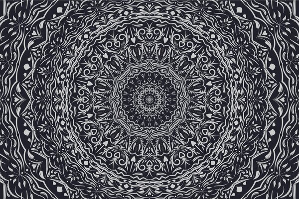 Tapeta Mandala u vintage stilu u crno-bijelom dizajnu