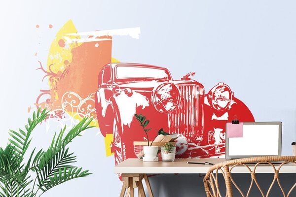 Tapeta retro automobil s apstrakcijom