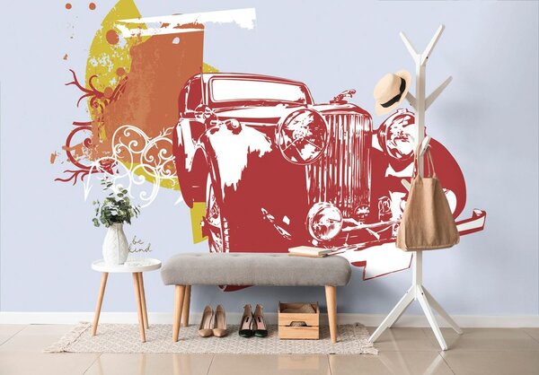Tapeta retro automobil s apstrakcijom