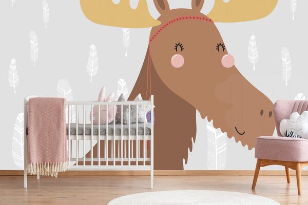 Tapeta slatki sobić s indijanskim perjem