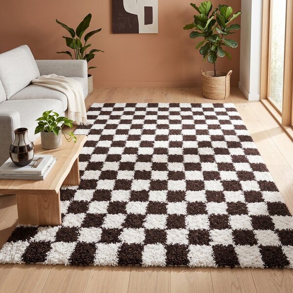 Smeđi/krem tepih 120x170 cm Grida – ESTE