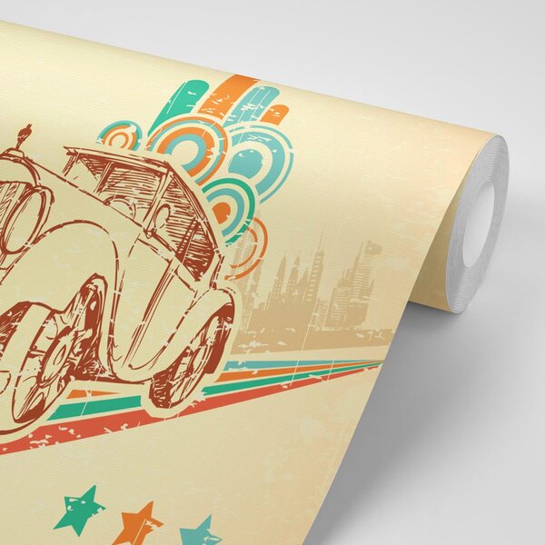 Tapeta automobil s vintage pozadinom