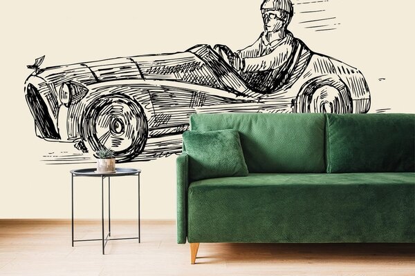 Tapeta trkaći automobil u retro dizajnu