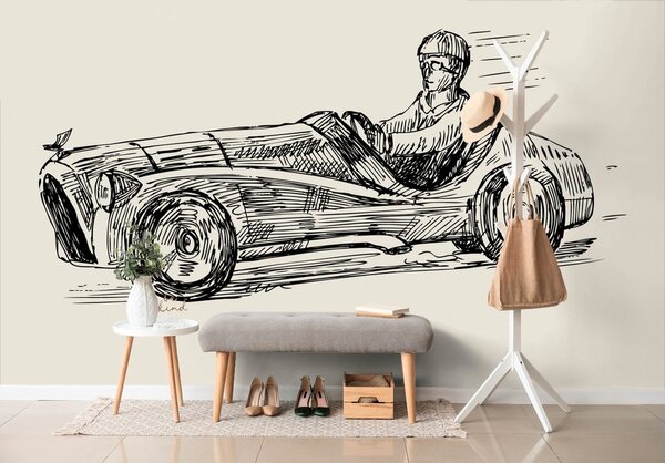 Tapeta trkaći automobil u retro dizajnu