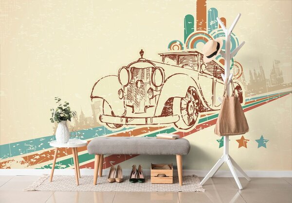 Tapeta automobil s vintage pozadinom