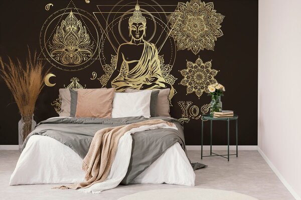 Tapeta zlatni Buddha koji meditira