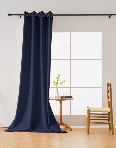 Zavjesa OXFORD LIGHT 140x250 cm, tamno plava Sistem za vješanje: Metalni prstenovi