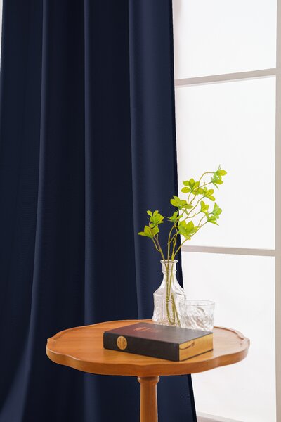 Zavjesa OXFORD LIGHT 140x250 cm, tamno plava Sistem za vješanje: Metalni prstenovi