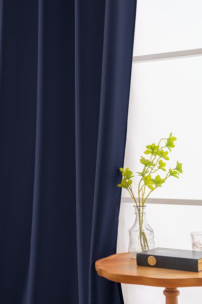 Zavjesa OXFORD LIGHT 140x250 cm, tamno plava Sistem za vješanje: Metalni prstenovi