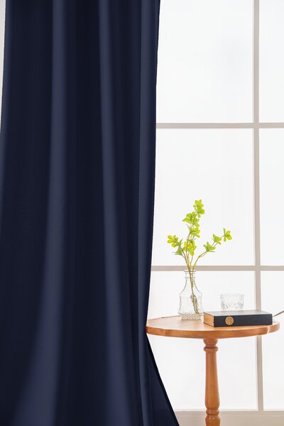 Zavjesa OXFORD LIGHT 140x250 cm, tamno plava Sistem za vješanje: Metalni prstenovi