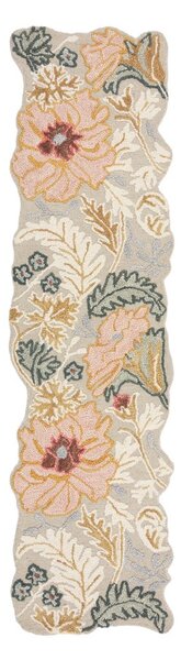 Svijetlo ružičasta ručno rađena vunena staza 60x230 cm Daphne Shaped Floral – Flair Rugs