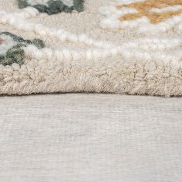 Svijetlo ružičasta ručno rađena vunena staza 60x230 cm Daphne Shaped Floral – Flair Rugs