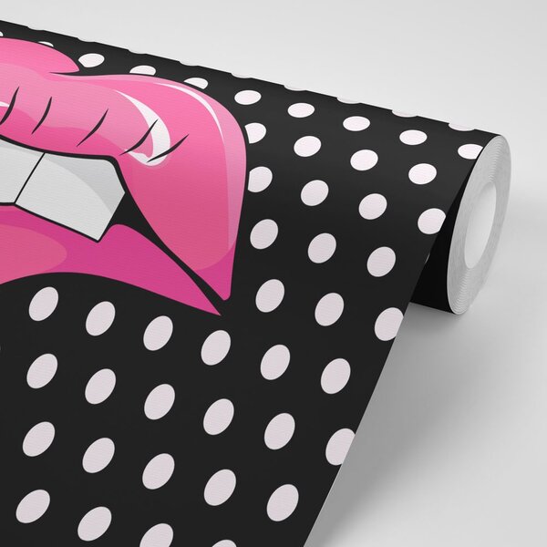 Tapeta pop art ružičaste usne