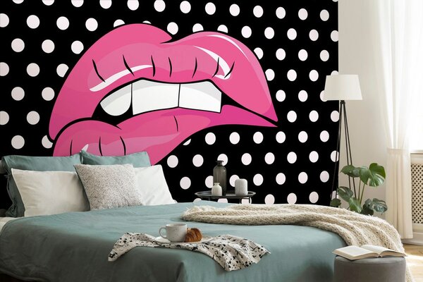 Tapeta pop art ružičaste usne