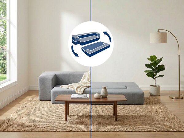 Sklopiva sofa - krevet Dormeo svijetlosiva