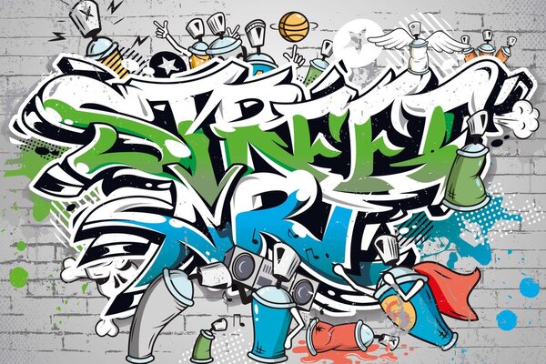 Tapeta veseli Street Art natpis sa sprejevima