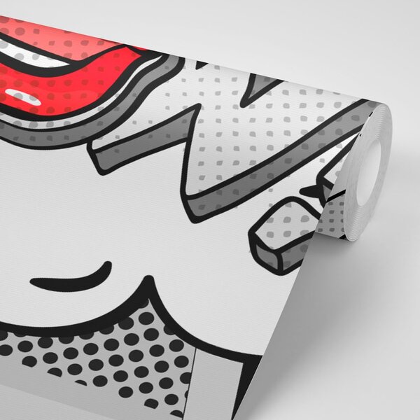Tapeta stilski sivi pop art - WOW!