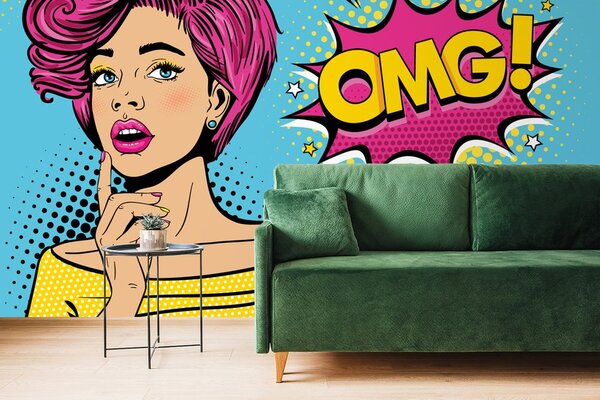 Tapeta dama u pop art stilu- OMG!