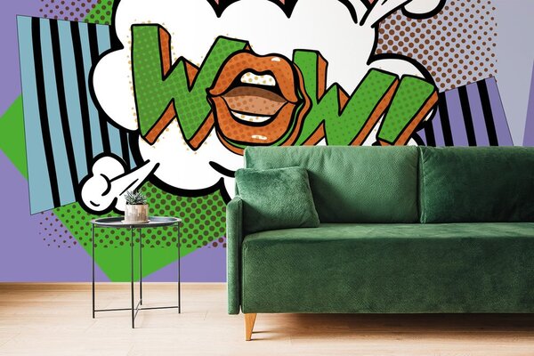 Tapeta stilski ljubičasti pop art - WOW!