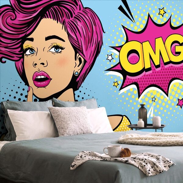 Tapeta dama u pop art stilu- OMG!