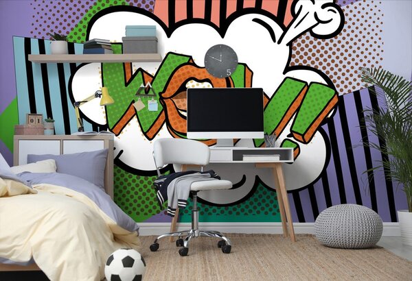 Tapeta stilski ljubičasti pop art - WOW!