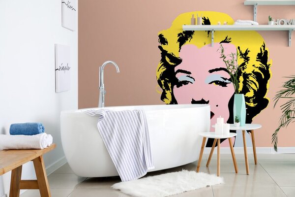 Tapeta pop art Marilyn Monroe na smeđoj pozadini
