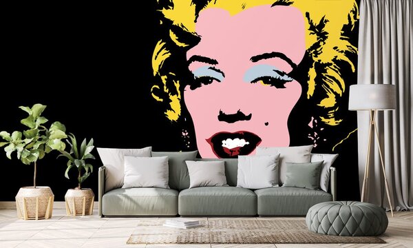 Tapeta pop art Marilyn Monroe na crnoj pozadini