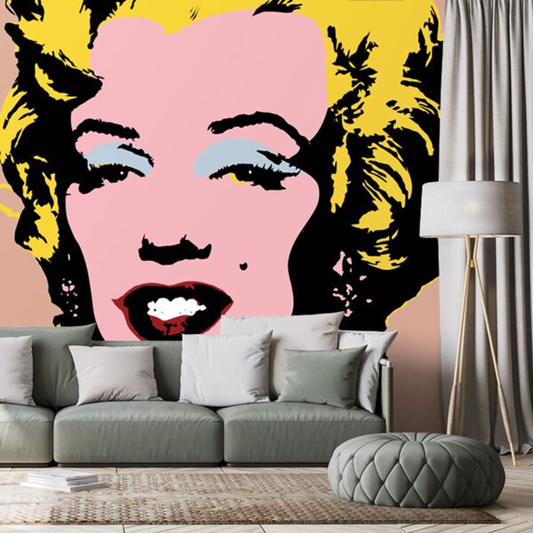 Tapeta pop art Marilyn Monroe na smeđoj pozadini