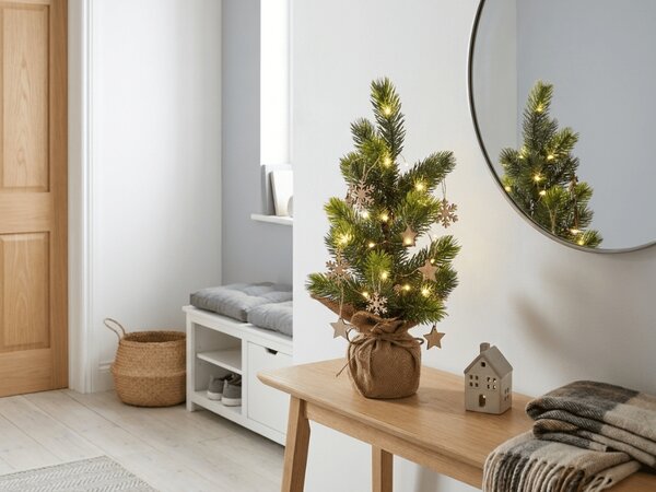 Umjetna božićna jelka LITTLE SPRUCE s LED rasvjetom, 37 cm