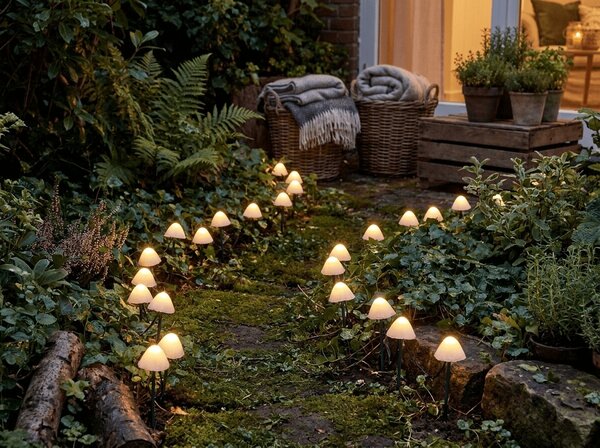 Vrtna LED svjetla MUSHROOMS 20 kom, 380 cm