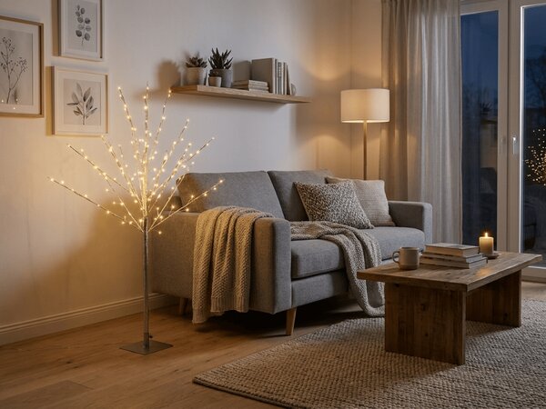 Svjetlucava božićna jelka SILVER GLOW 56×56×100 cm, srebrna