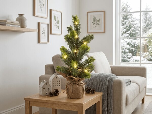 Umjetna božićna jelka LITTLE SPRUCE s LED rasvjetom, 37 cm
