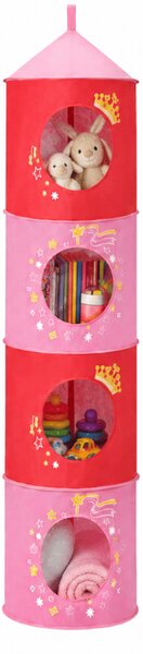 Viseća košara za igračke PRINCESS 120x30 cm, ružičasta/crvena