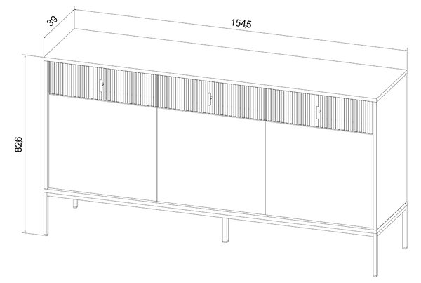 Zondo.hr Komoda Magara 3D3S (crna). 1154735