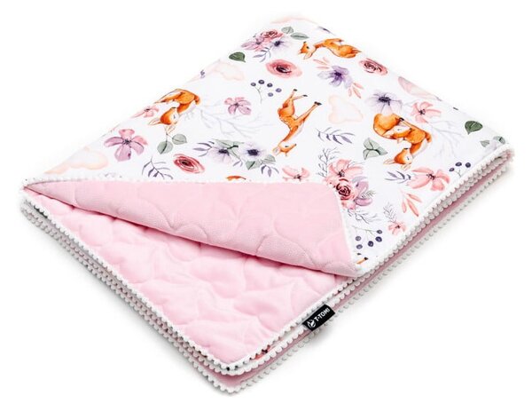 Bijela/ružičasta pamučna deka za bebe 80x100 cm Nature – T-TOMI