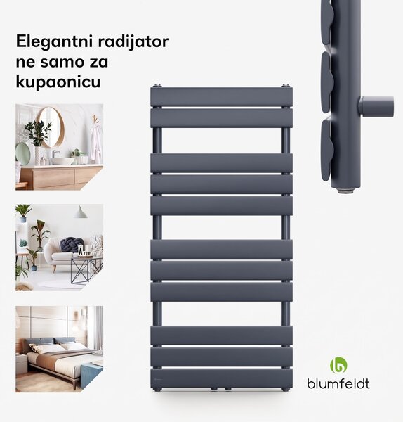 Blumfeldt Fairmont, 50 x 107, radijator, 509 W, topla voda, 4 držača za ručnike, 1/2"