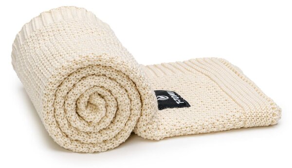 Bež pamučna pletena deka za bebe 80x100 cm Spring – T-TOMI