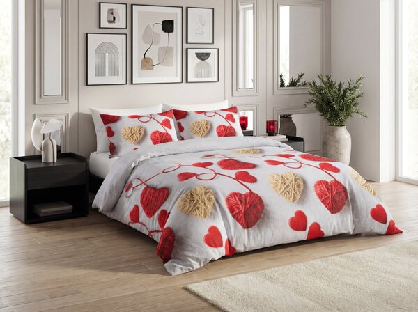 Posteljina od mikrovlakana VELHEART crveno Dimenzije posteljine: 2 kom 70 x 80 cm | 160 x 200 cm