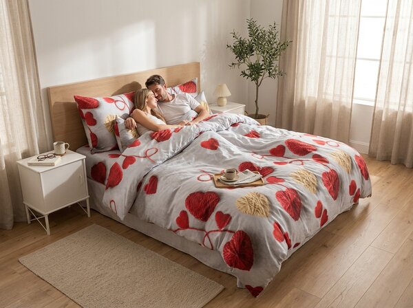 Posteljina od mikrovlakana VELHEART crveno Dimenzije posteljine: 2 kom 70 x 80 cm | 160 x 200 cm