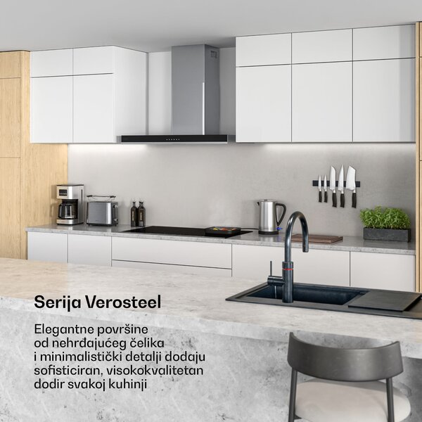 Klarstein Verosteel indukcijska ploča za kuhanje, elegantna, minimalistička, snažna, 5 zona za kuhanje, 12200 W, 90 cm