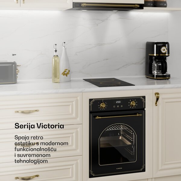 Klarstein Victoria staklokeramička ploča za kuhanje, 2 zone, elegantna, bezvremenska, 3000 W, 30 cm