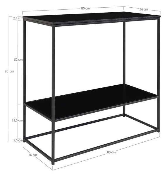 Crni pomoćni stol s crnom pločom stola 80x36 cm Vita – House Nordic