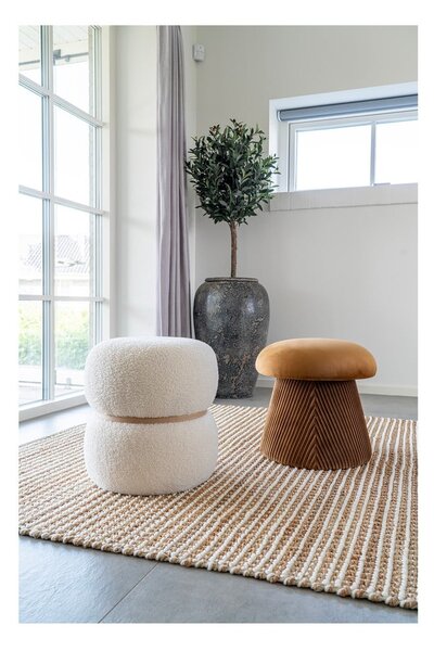 Bijeli tabure od bouclé tkanine Milford – House Nordic