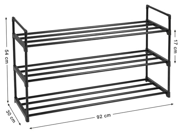 Crni ormar za cipele VARIO 92x55 cm