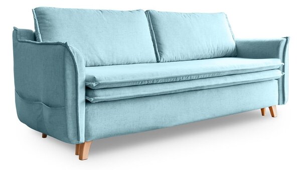 Svijetlo plava sklopiva sofa 225 cm – Miuform